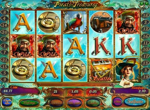 Auszahlungstabelle des Spielautomat Pirates Treasures HD