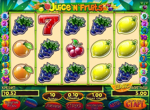 Das Aussehen des Spielautomat Juice and Fruits