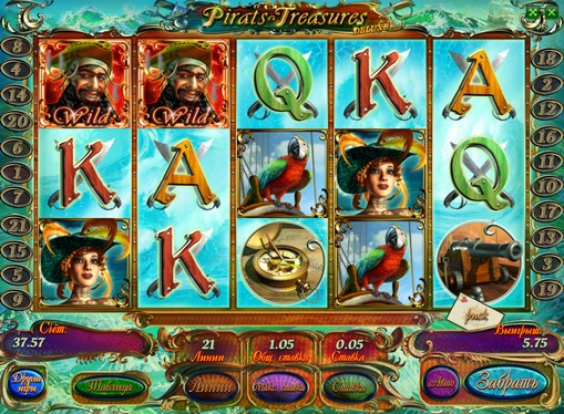 Die Rollen des Spielautomat Pirates Treasures HD