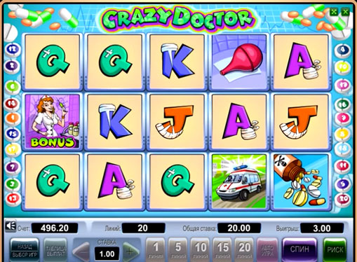 Die Zeichen des Spielautomat Crazy Doctor