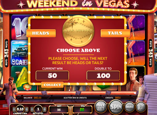 Funktionen auf dem online spielautomat Weekend in Vegas