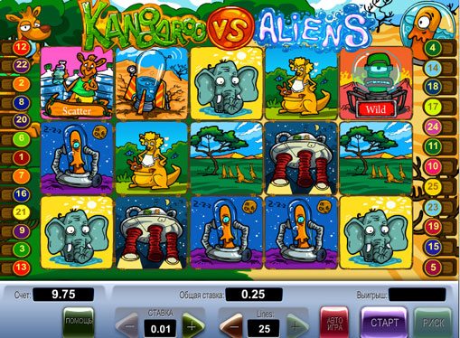 Kangaroo vs Aliens Spielen Sie den Spielautomat online für Geld