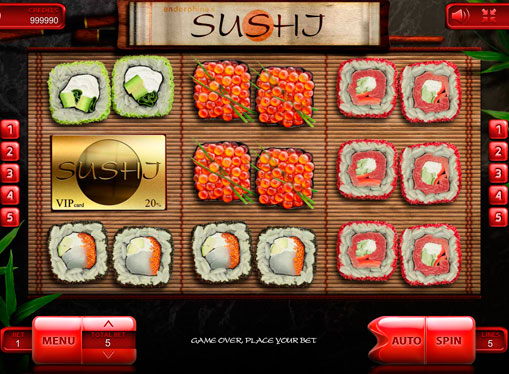 Rollen der Spielmaschine Sushi