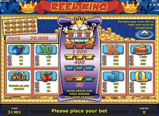 Spielzeichen von Spielautomat Reel King
