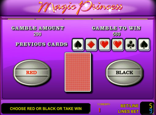 Verdoppelung Spiel des Spielautomat Magic Princess