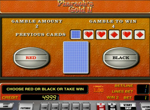 Verdoppelung Spiel des Spielautomat Pharaoh's Gold II