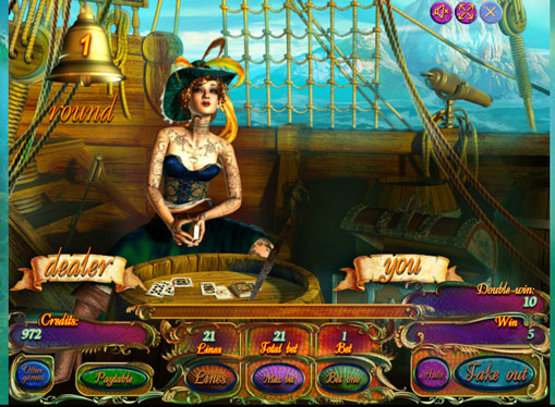 Verdoppelung Spiel des Spielautomat Pirates Treasures