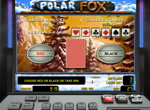 Verdoppelung Spiel des Spielautomat Polar Fox