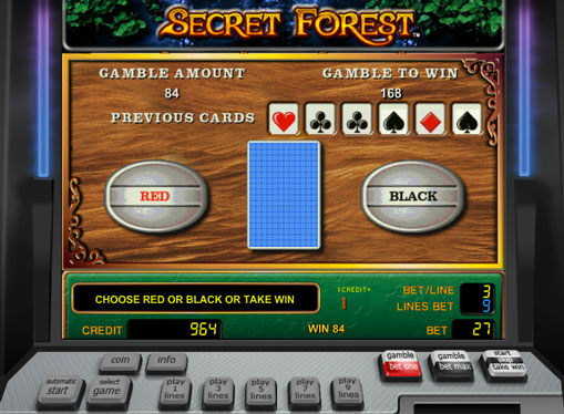 Verdoppelung Spiel des Spielautomat Secret Forest